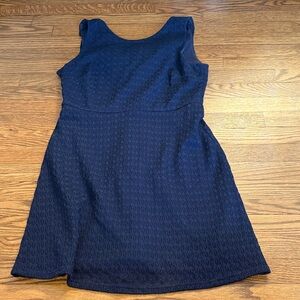 Aqua Textured Navy Mini Dress Size Large